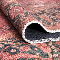 Ionia IO-49 Washable Non-Slip Traditional Bordered Soft Pink Area Rug