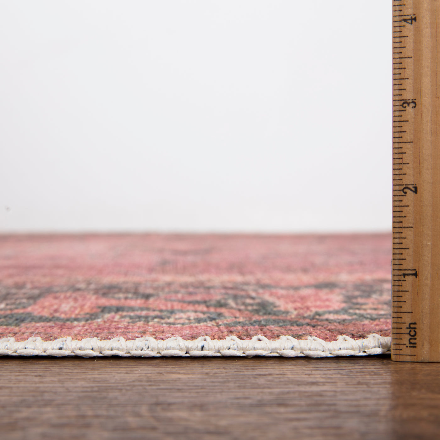 Ionia IO-49 Washable Non-Slip Traditional Bordered Soft Pink Area Rug